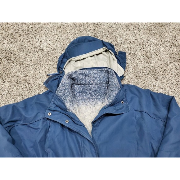 Vintage Cabelas Womens Outerwear Aztec Lined Sherpa Jacket Size L Blue - Picture 2 of 7